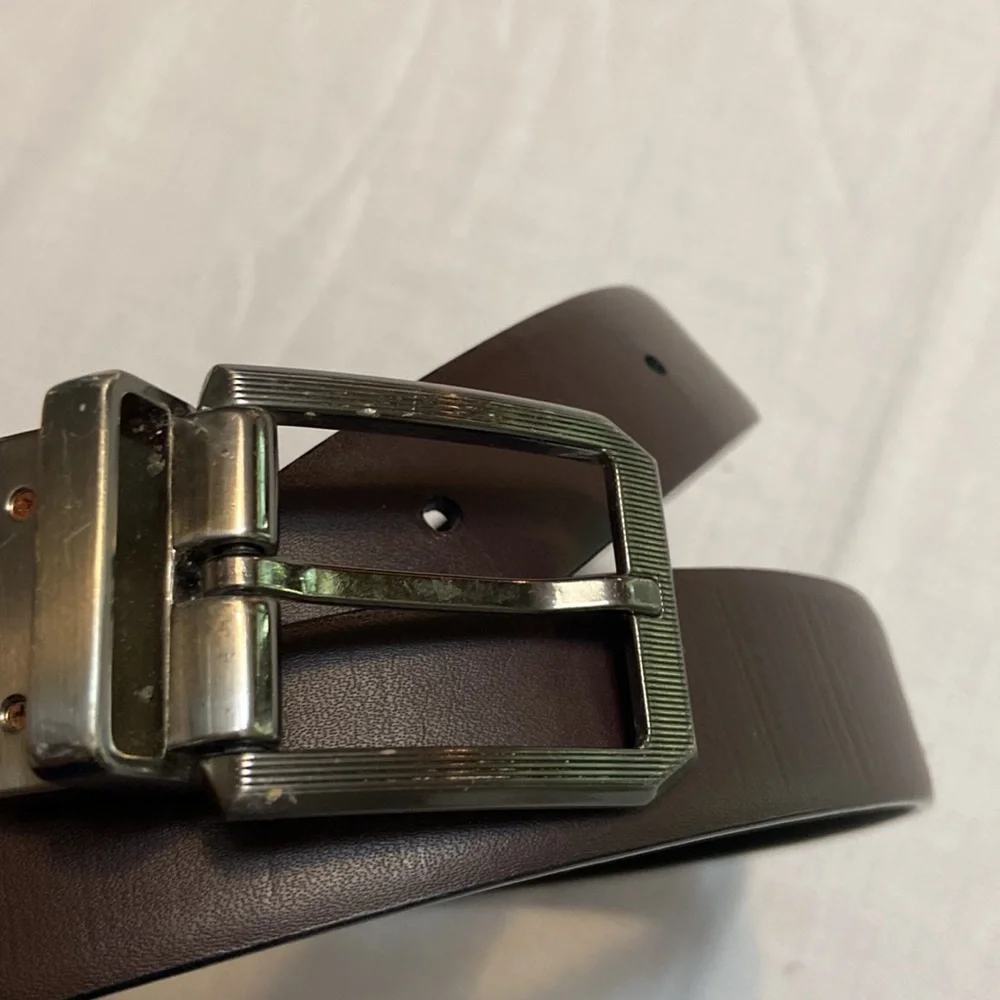 Black/Brown Reversible Dress /Casual Bonded Leather Large Mens Belt Size 54